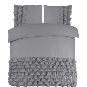 Dekbedovertrek Pewter Ruches