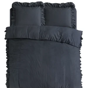 Duvet Cover Night Grey Ruffles