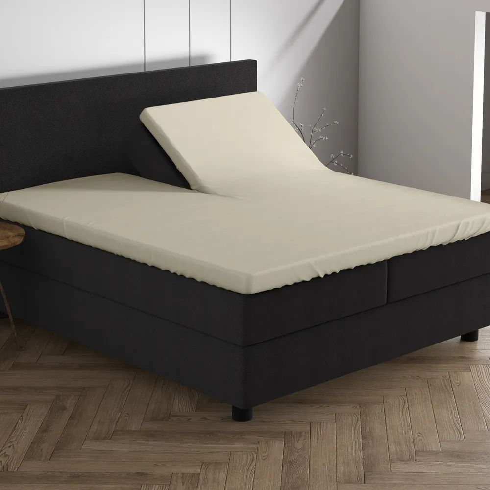 Dubbel Jersey Splittopper Hoeslaken Crème