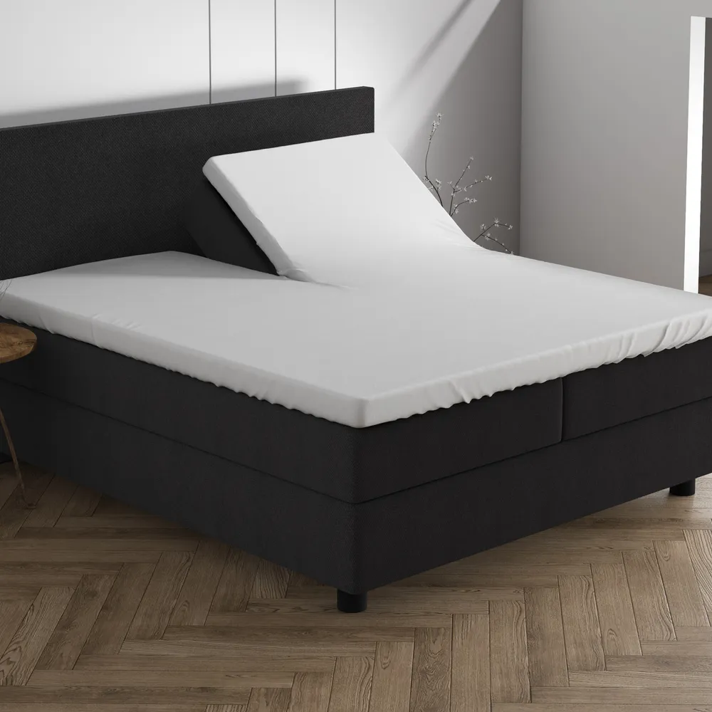 Double Jersey Split Topper Fitted Sheet White