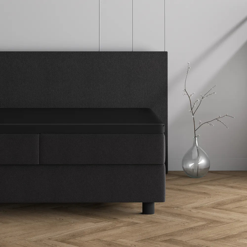 Dubbel Jersey Topper Hoeslaken Zwart
