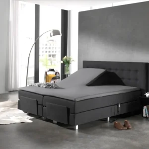Katoenen Splittopper Hoeslaken Grijs