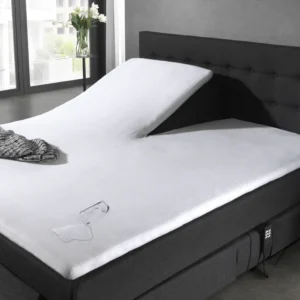 Waterdichte Molton Splittopper Hoeslaken Wit