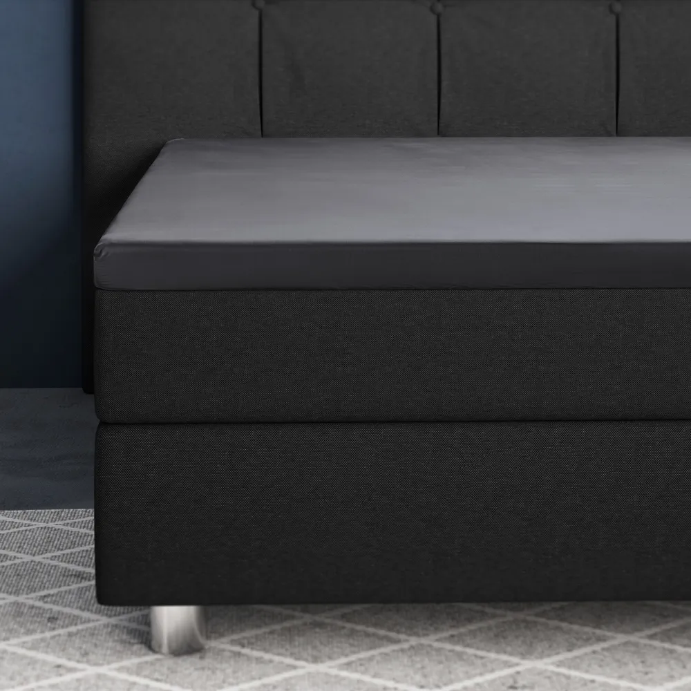 Sateen Topper Fitted Sheet Anthracite