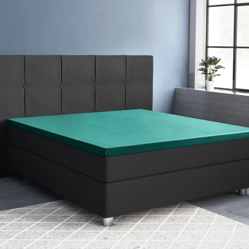 Sateen Topper Fitted Sheet Dark Green