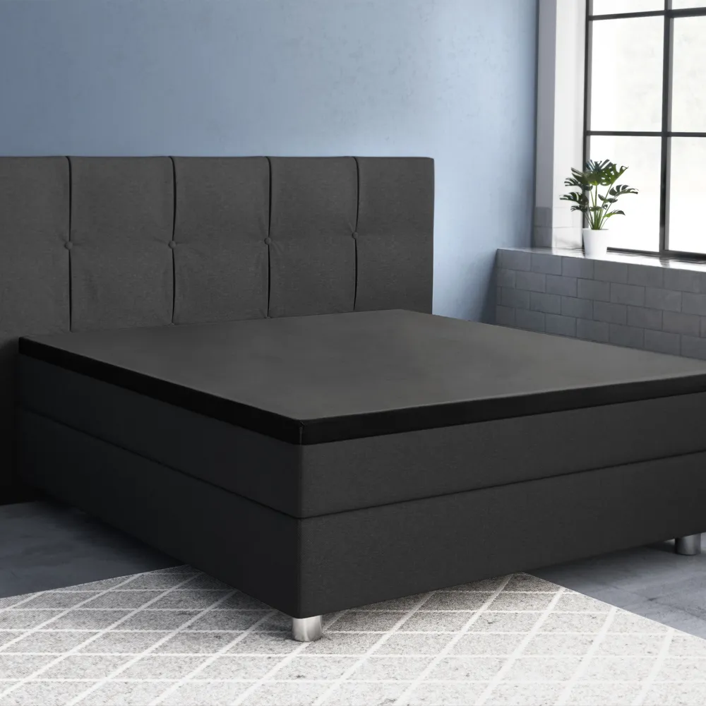Sateen Topper Fitted Sheet Black