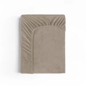 Velvet Hoeslaken Taupe/Grijs