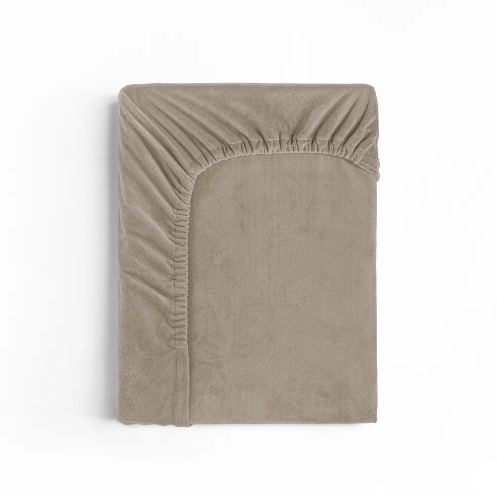Velvet Fitted Sheet Taupe/Grey