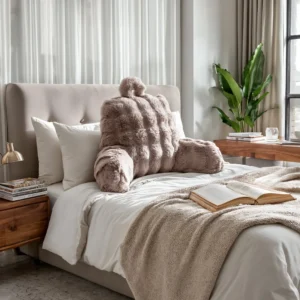 Leeskussen Pompom Taupe